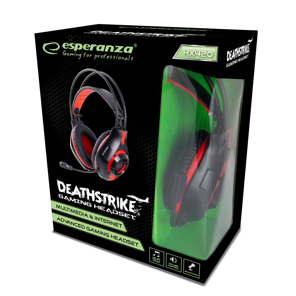 esperanza egh420r headphones with microphone headband black red 3