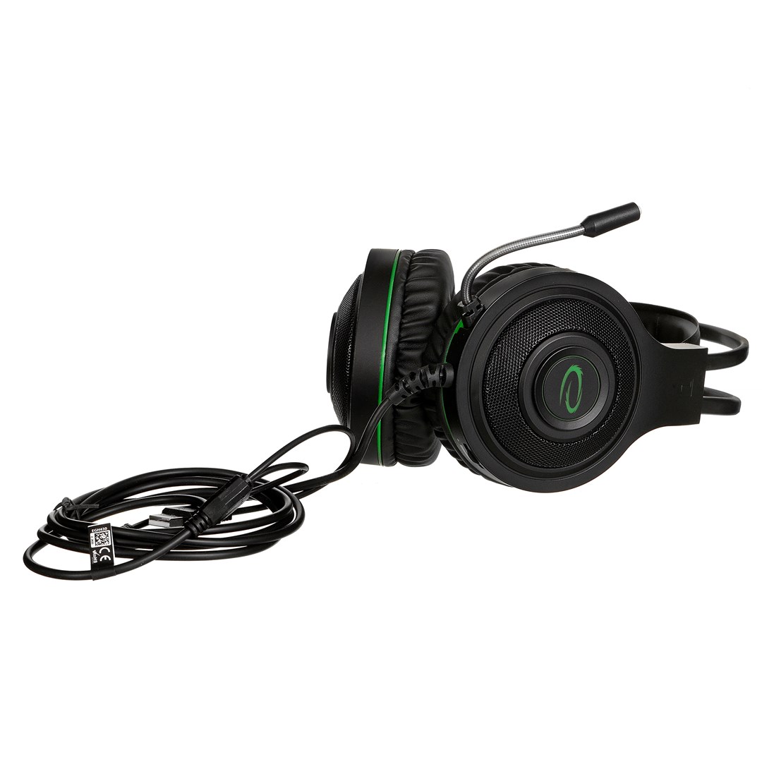 esperanza egh430 headphones with microphone headband black green 3