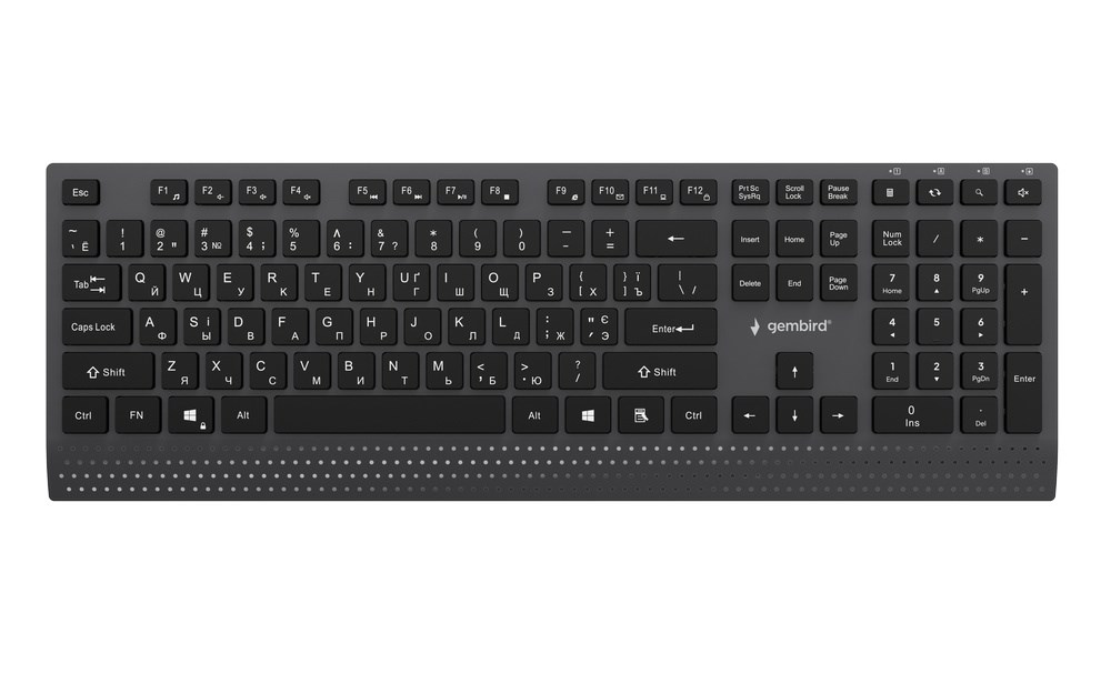gembird kb mch 06 cyrl slim wired multimedia keyboard with type c adapter cyrillic layout black