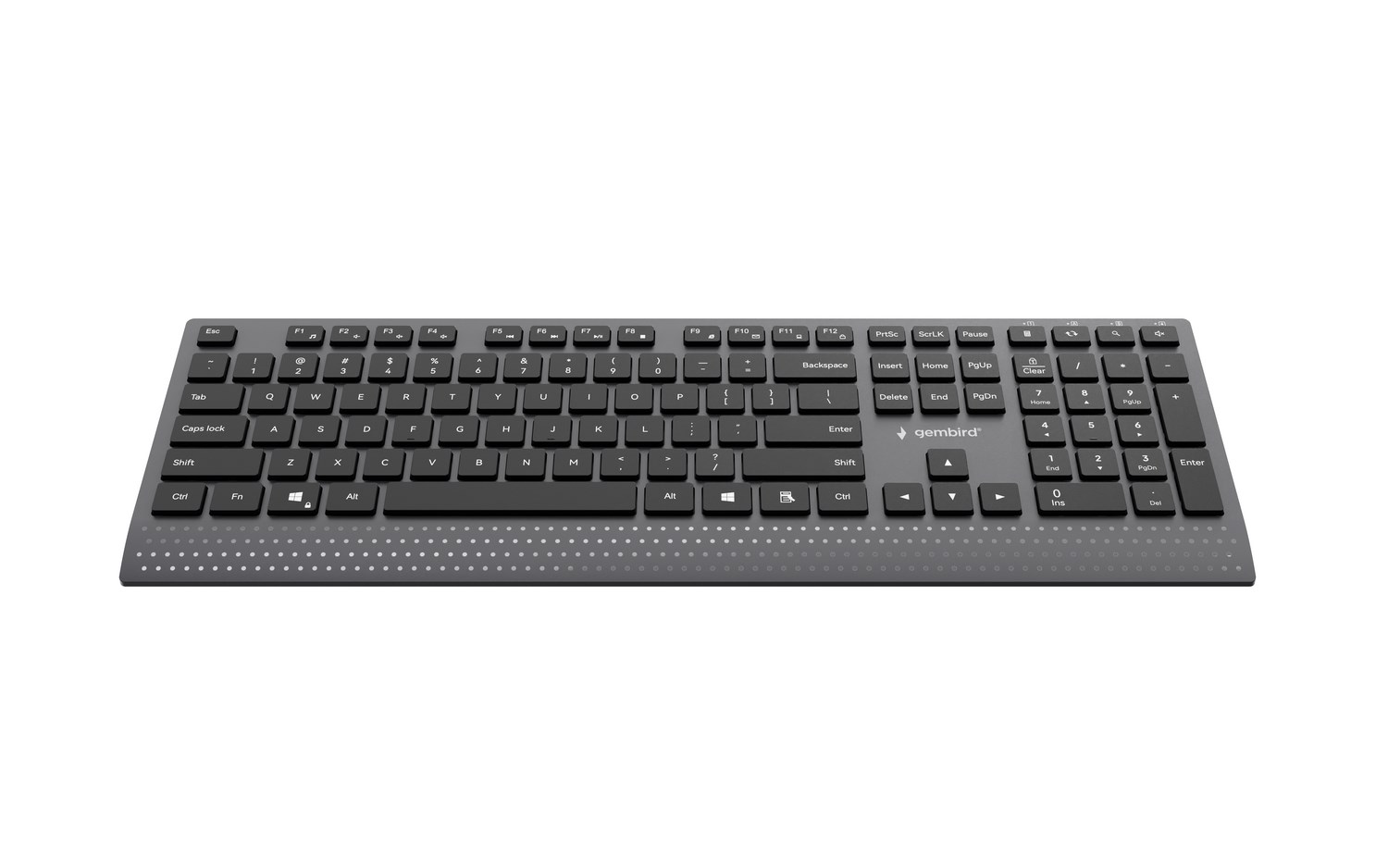 gembird kb mch 06 slim wired multimedia keyboard with type c adapter us layout black 2