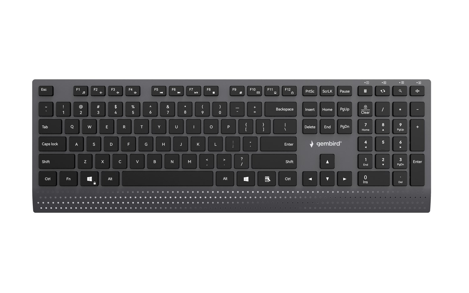 gembird kb mch 06 slim wired multimedia keyboard with type c adapter us layout black
