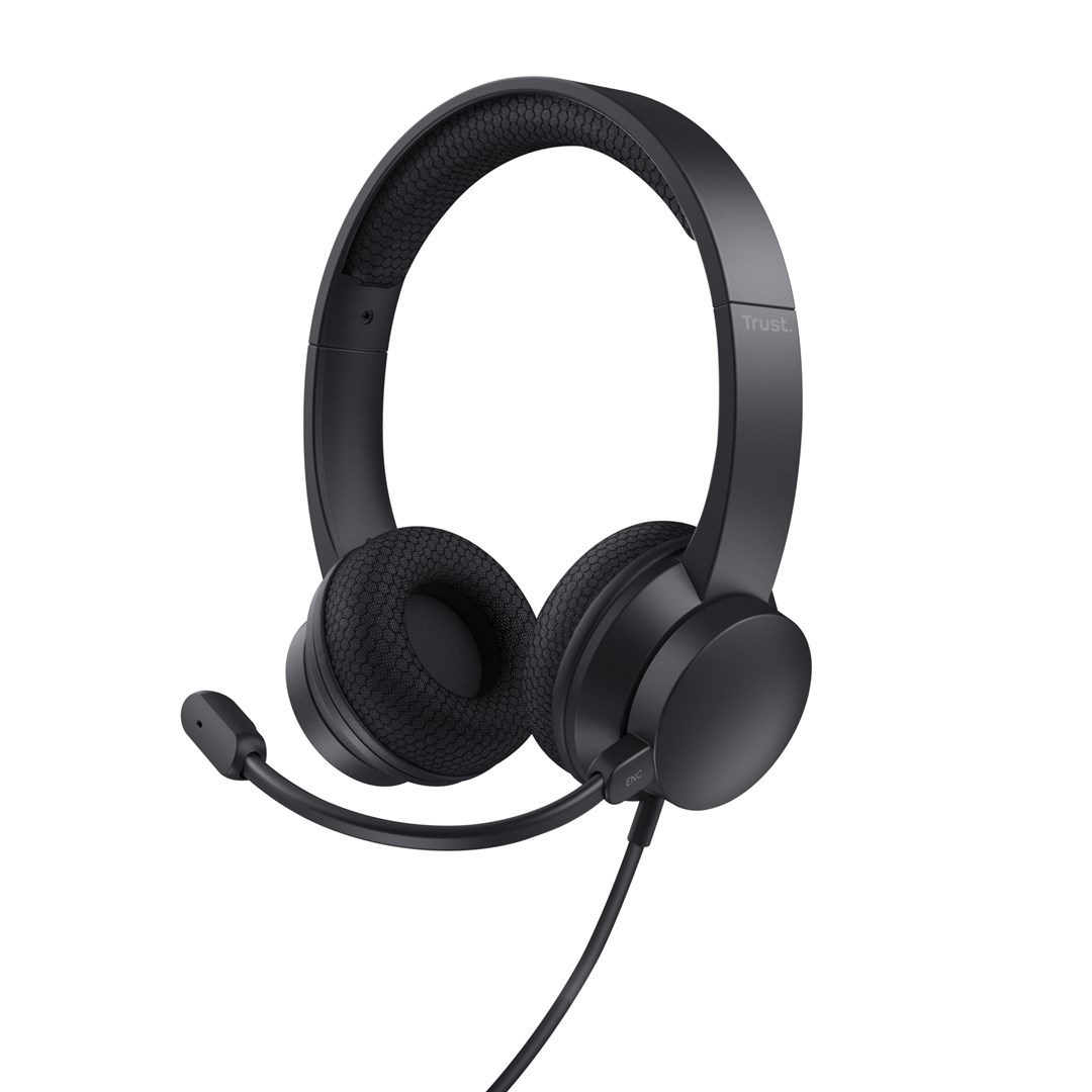 trust hs 260 headset wired neck band office call center usb type a black