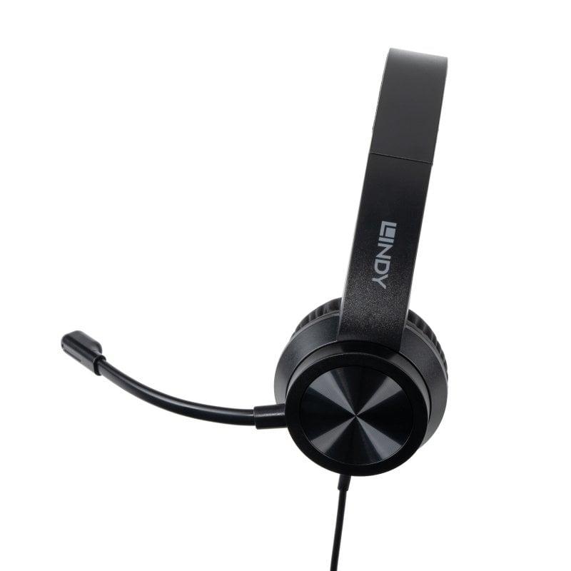 lindy usb c office headset with usb a to c adapter 3