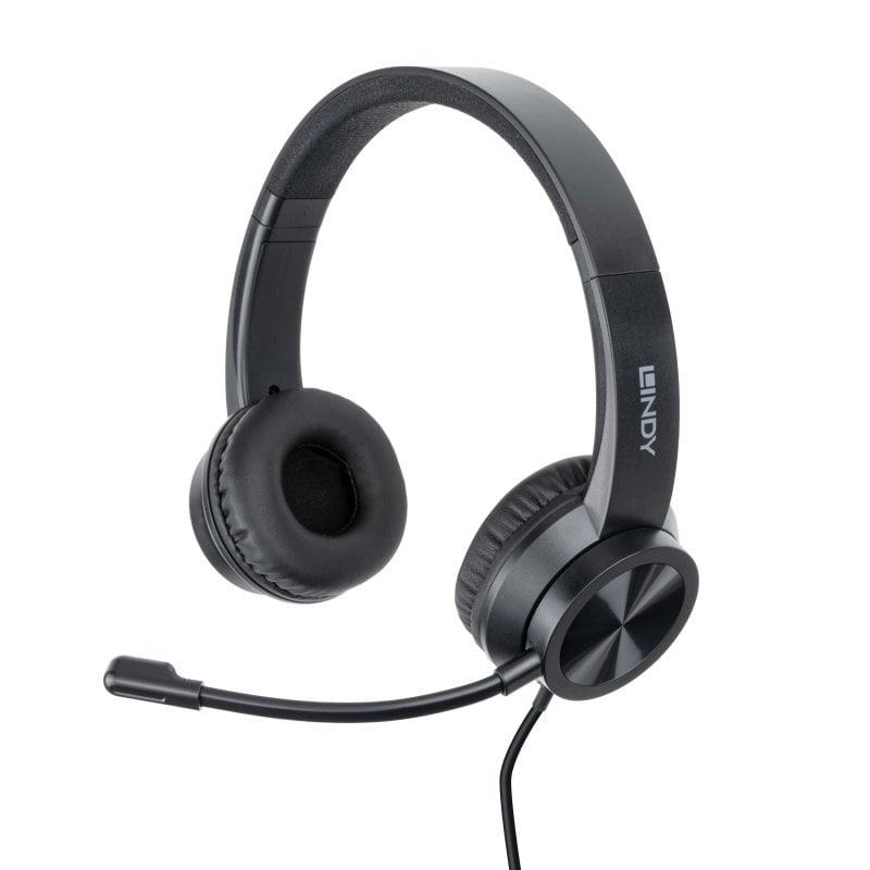 lindy usb c office headset with usb a to c adapter